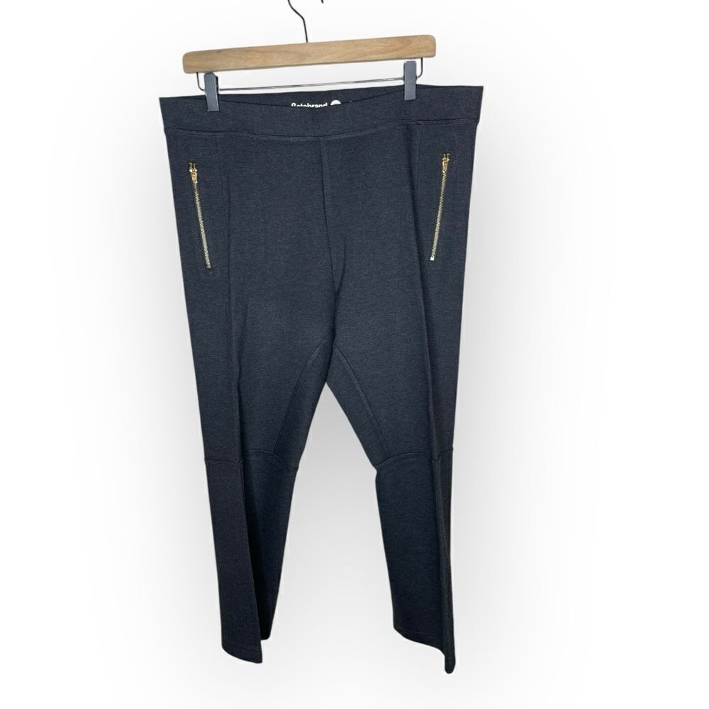Betabrand Yoga Riding Dress Pants Zipper Pocket Ankle Tab Charcoal Gray XLP